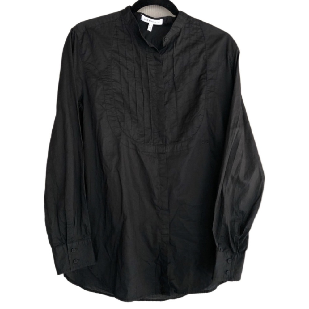 See By Chloe Black Tunic Top